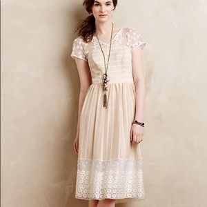 Anthropologie Moulinette Soeurs Cream Lace Dress